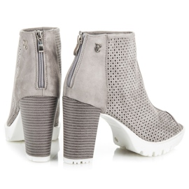 Vices Bottes à bout ouvert ajouré gris 4