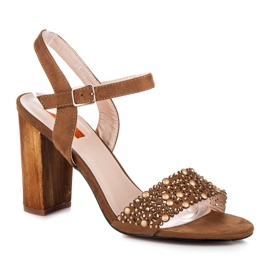 Beauty Girl'S Sandales ajourées à talons hauts brun 1