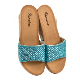 Primavera Pantoufles Compensées Bleues 2