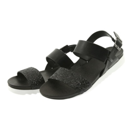 Confortables sandales Filippo 685 noires à paillettes le noir 3