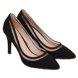 Escarpins sur un talon noir 1282-P Noir le noir 1