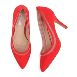 Escarpins sur un talon aiguille rouge 1282-P Rouge 1