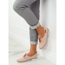 Mocassins femme beige et rose 6907-BL Rose 1