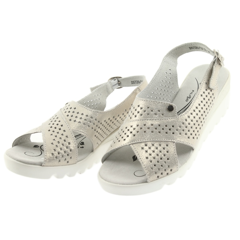 Sandales dorées pour femmes sur le coin Filippo 729 d'or 2