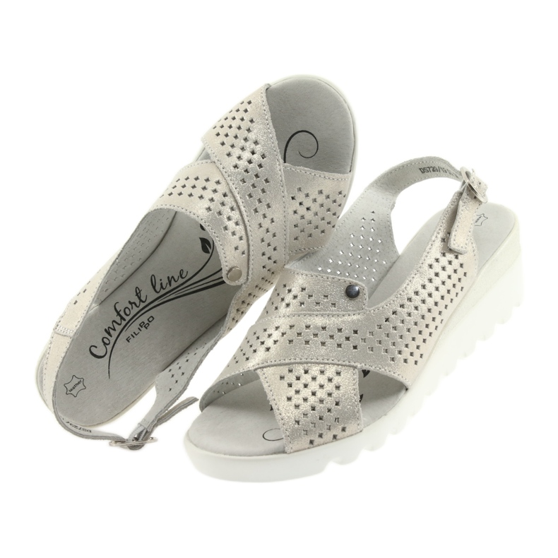 Sandales dorées pour femmes sur le coin Filippo 729 4