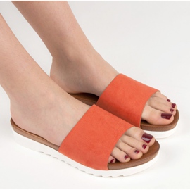 Chaussons VINCEZA en daim orange 1 Chaussons VINCEZA en daim orange 1