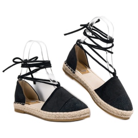 Seastar Espadrilles Nouées Avec Cristaux le noir 6
