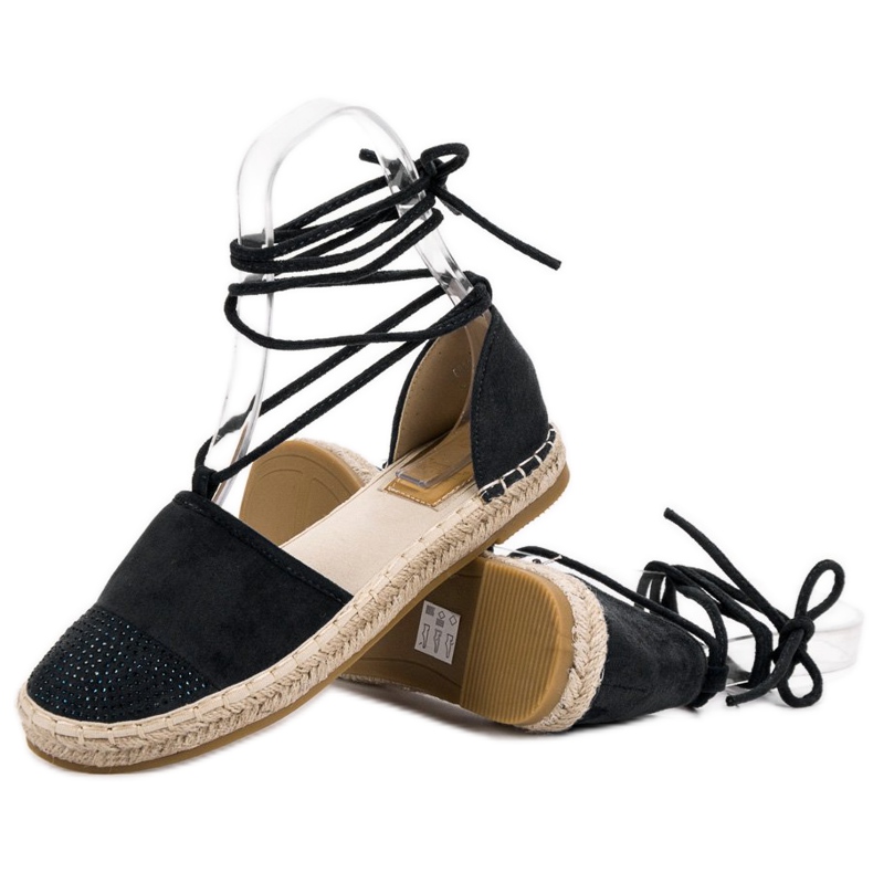 Seastar Espadrilles Nouées Avec Cristaux le noir 1