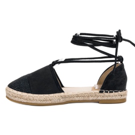 Seastar Espadrilles Nouées Avec Cristaux le noir 3
