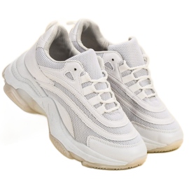 Chaussures de sport à lacets blanc 1