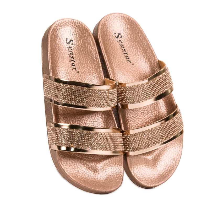 Seastar Chaussons Dorés Avec Cristaux d'or 1 Seastar Chaussons Dorés Avec Cristaux d'or 1