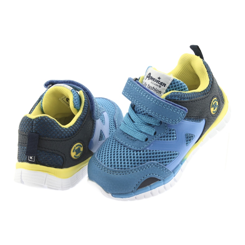 Chaussures de sport American Club ES35 bleues jaune bleu marine 10