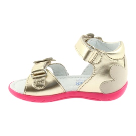 Bartek Sandales en cuir en cuir avec un papillon 51569 Zlotys doré 2