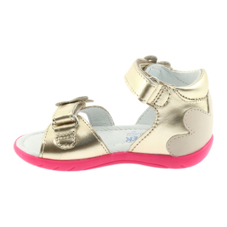 Bartek Sandales en cuir en cuir avec un papillon 51569 Zlotys doré 2