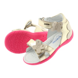 Bartek Sandales en cuir en cuir avec un papillon 51569 Zlotys doré 4