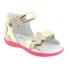 Bartek Sandales en cuir en cuir avec un papillon 51569 Zlotys doré 1