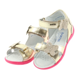 Bartek Sandales en cuir en cuir avec un papillon 51569 Zlotys d'or 3