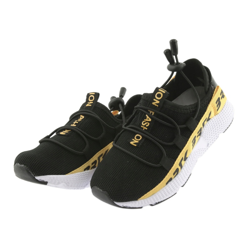 Bartek chaussures de sport noires 55109 semelle intérieure cuir le noir jaune 3