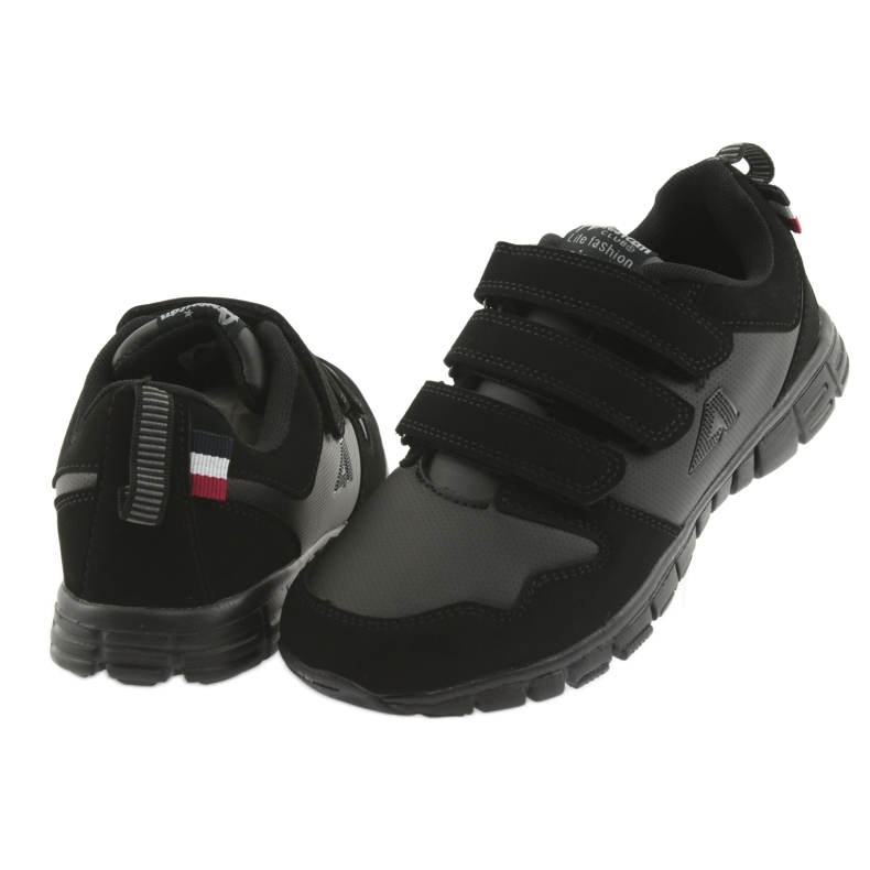 American Club FH16 Velcro chaussures de sport noir le noir 4