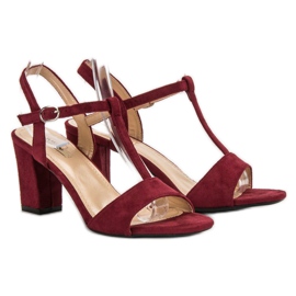Jumex Sandales en daim bordeaux rouge 1