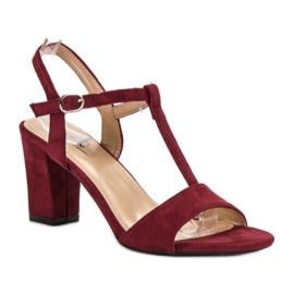 Jumex Sandales en daim bordeaux rouge 4