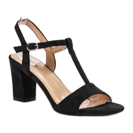 Jumex Sandales en daim noires le noir 3