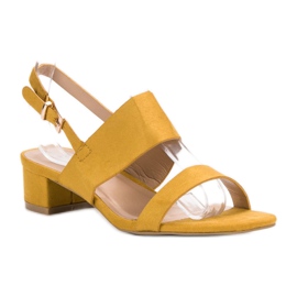 Small Swan Sandales confortables à talons hauts jaune 2