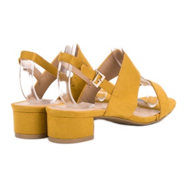 Small Swan Sandales confortables à talons hauts jaune 4