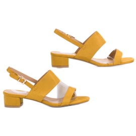 Small Swan Sandales confortables à talons hauts jaune 5