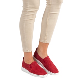Filippo Baskets à enfiler en cuir rouge 1