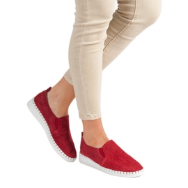 Filippo Baskets à enfiler en cuir rouge 2