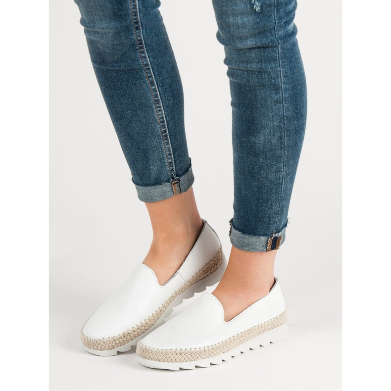 Filippo Chaussures en cuir à enfiler blanc 2