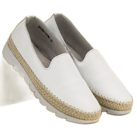 Filippo Chaussures en cuir à enfiler blanc 1