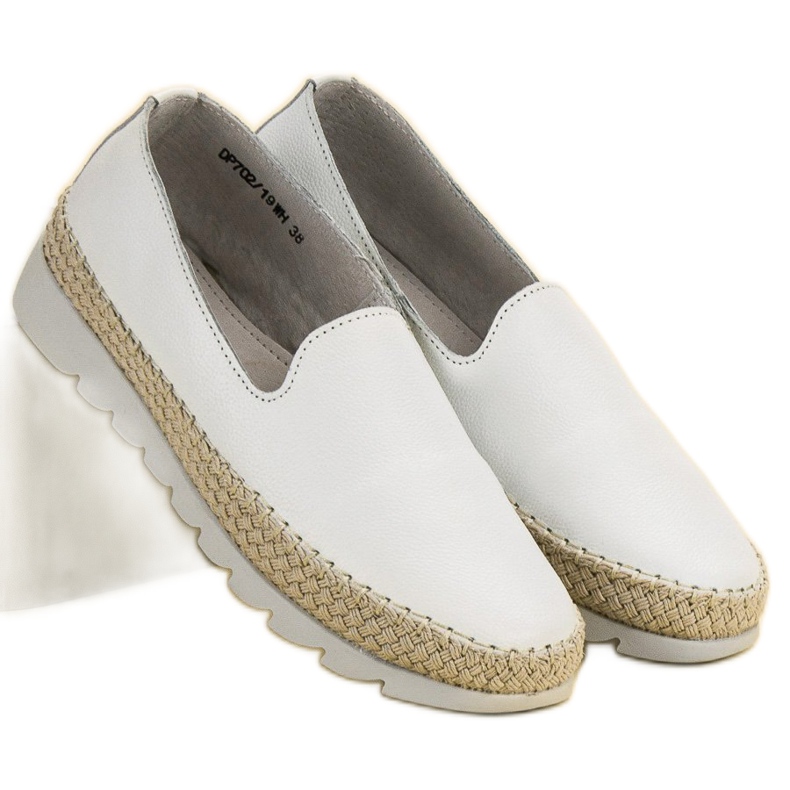 Filippo Chaussures en cuir à enfiler blanc 1