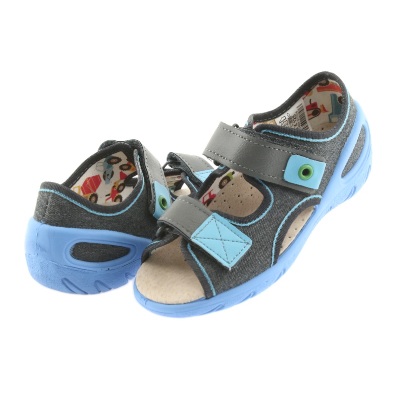 Befado chaussures pour enfants pu 065X125 bleu gris 5