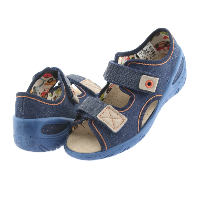 Befado chaussures pour enfants pu 065X126 brun bleu marin 4
