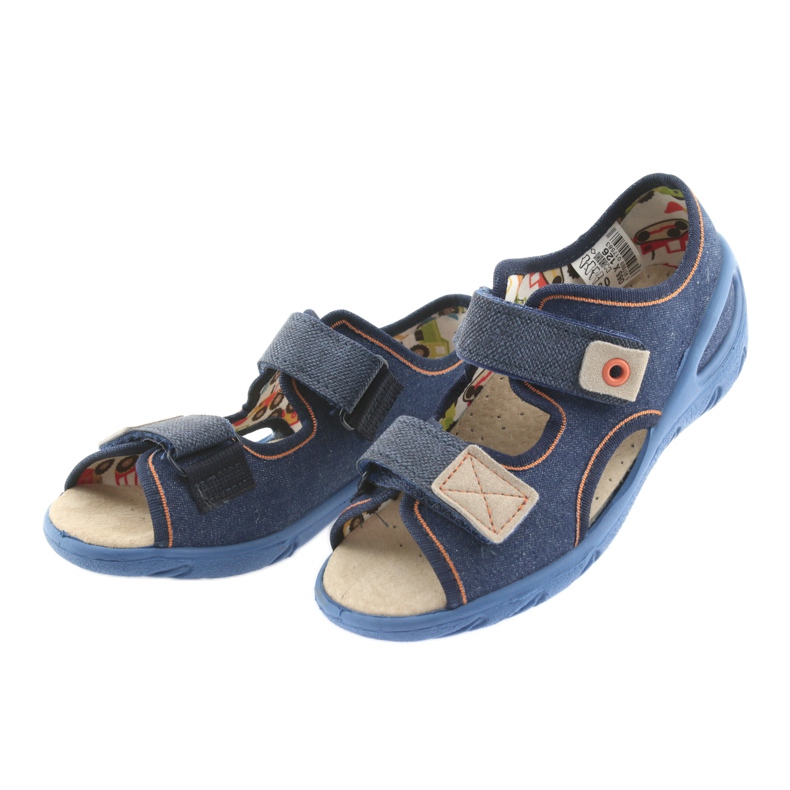 Befado chaussures pour enfants pu 065X126 brun bleu marine 3