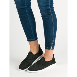 Ideal Shoes Chaussures de sport à enfiler le noir 1