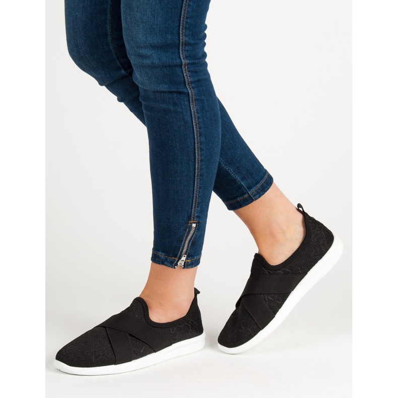 Ideal Shoes Chaussures de sport à enfiler noir 2