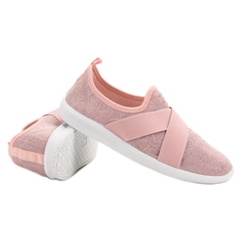 Ideal Shoes Chaussures de sport à enfiler rose 1