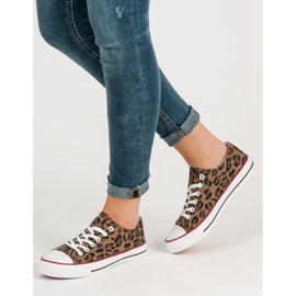 Jumex Baskets basses à imprimé léopard le noir brun 2