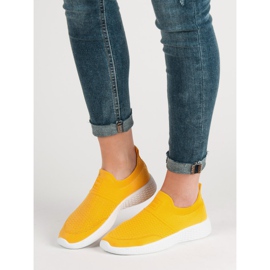 Weide Chaussures textiles à la mode jaune 3
