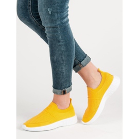 Weide Chaussures textiles à la mode jaune 4
