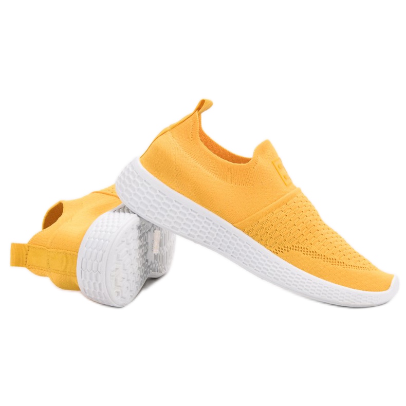 Weide Chaussures textiles à la mode jaune 1