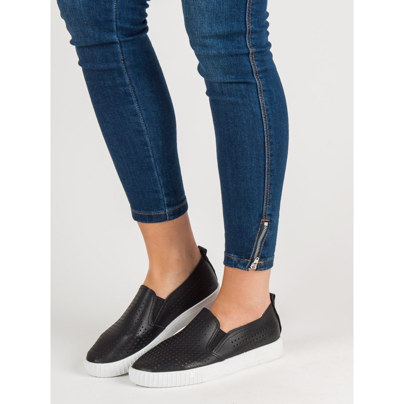 SHELOVET Slipons Ajourés noir 1
