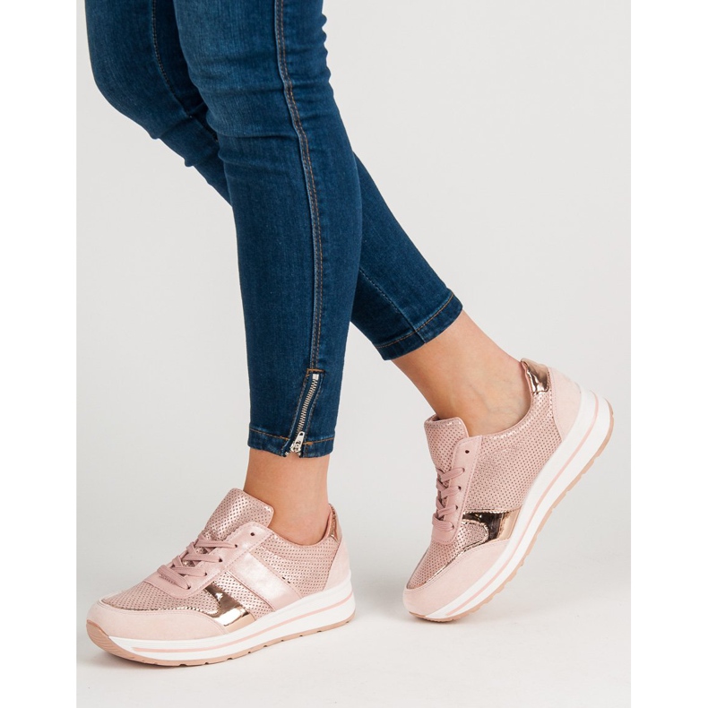 SHELOVET Chaussures de sport à lacets rose 2