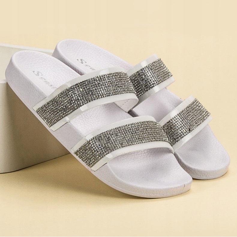 Seastar Chaussons Blancs Avec Cristaux blanche multicolore 1