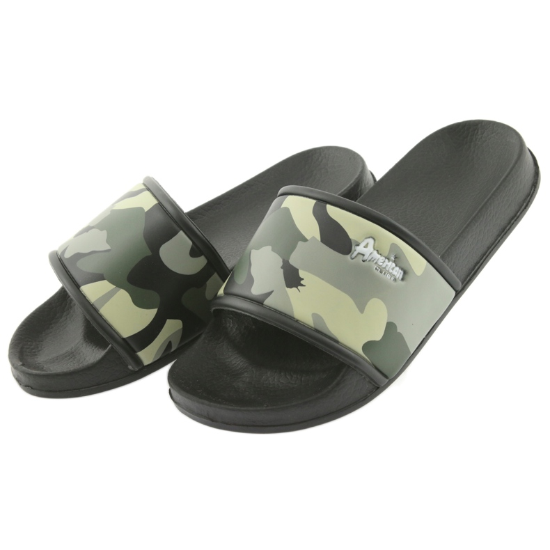 Chaussons camo profilés Green American Club noir vert 3