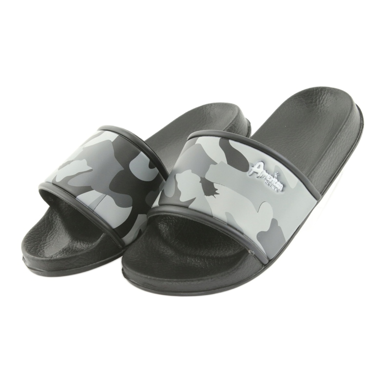 Chaussons camo profilés gris American Club noir 3