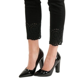 SHELOVET Escarpins laqués le noir 1